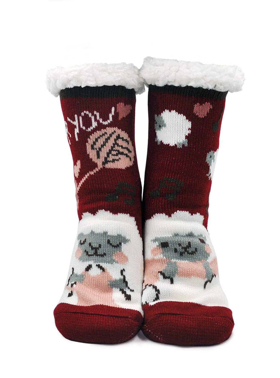 LOFIR Cuddly Socks Slippers Socks for Women: Winter Warm Stopper Socks ABS Sole 