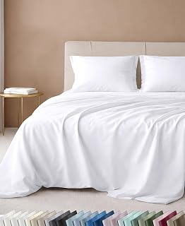 California Design Den Luxury 600 Thread Count King Size Sheets Set, White