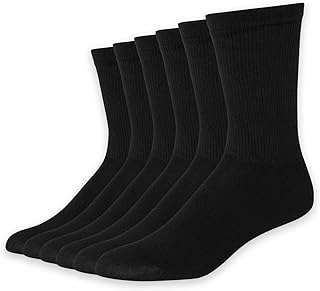 Hanes Men's Red Label Pack of 6 Cushion Crew Socks