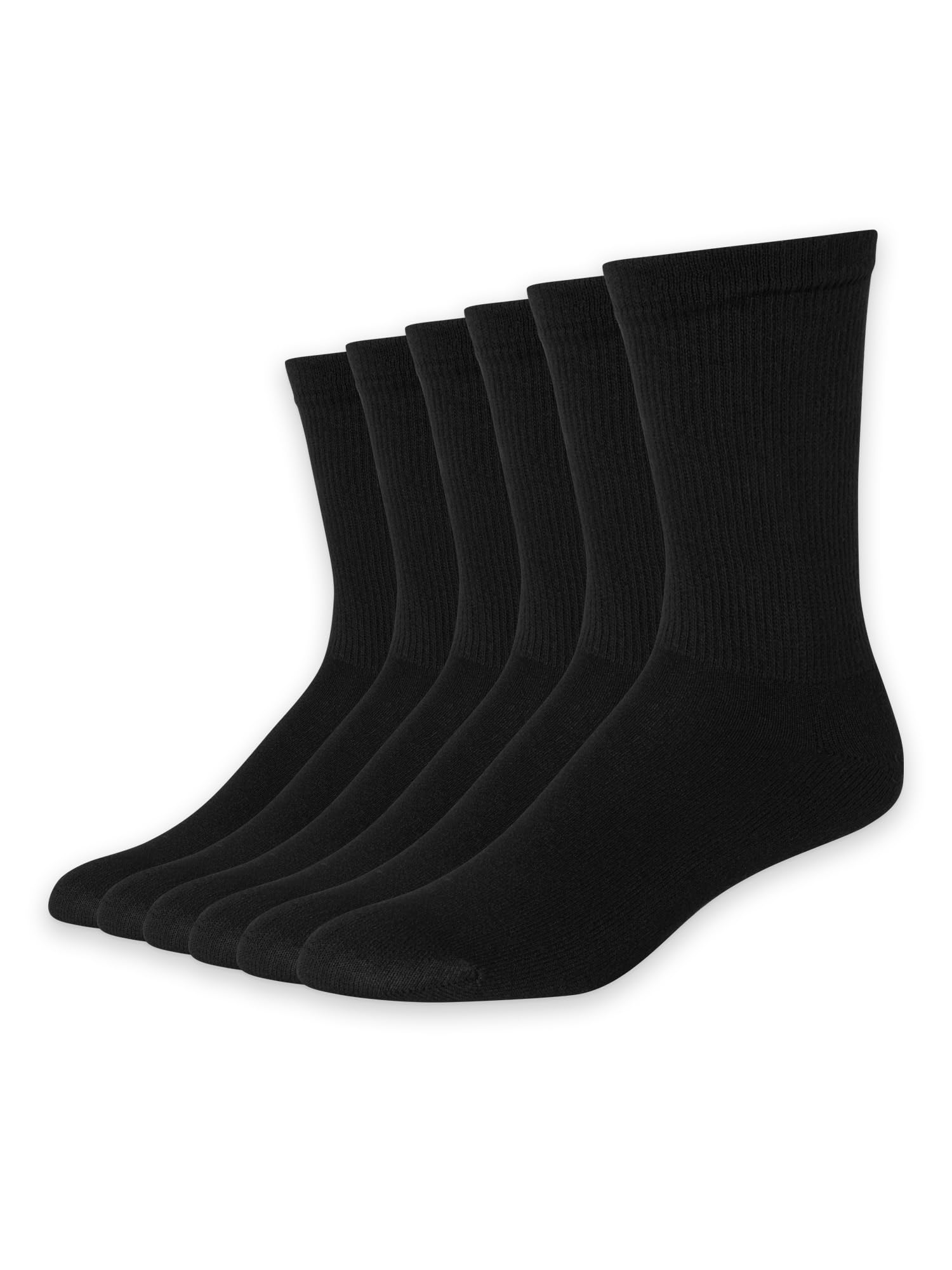 Hanes Men's Red Label Pack of 6 Cushion Crew Socks