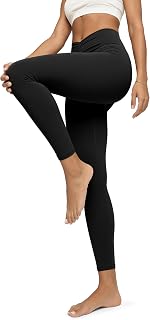 ODODOS Cloud Feeling Ruched Yoga Leggings for Women 25" / 28" High Waist Crossover Yoga Pants