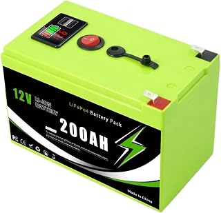 12v Lithium Battery 200AH LiFePO4 Battery with Smart BMS-Ideal | For Solar Power, RV Marine Off-Grid Home Energy Storage(200A Portable Pow-Ch)