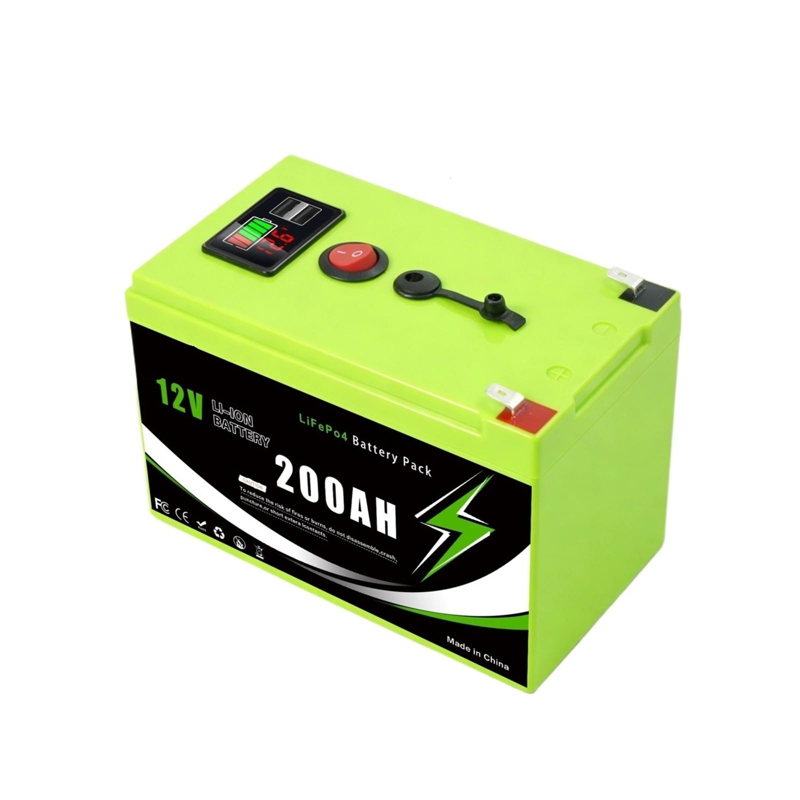 12v Lithium Battery 200AH LiFePO4 Battery with Smart BMS-Ideal | For Solar Power