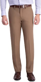 Haggar Men's Cool Right Performance Flex Solid Slim Fit Flat Front Pant