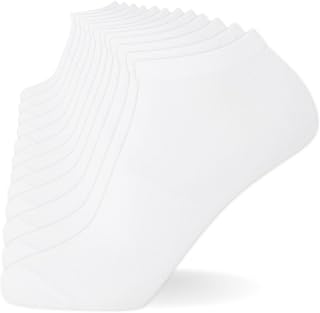 FM London Pack of 12 Unisex Plain Trainer Socks Trainer Socks
