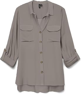 VERO MODA Vmbumpy L/S Shirt New Wvn Noos Vmbumpy L/S - New Wvn Noos Women's T-Shirt (Pack of 1)