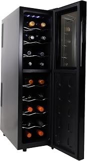 Koolatron Urban Series 18 Bottle Slim Dual Zone Wine Cooler, Thermoelectric Wine Fridge, Freestanding Wine Refrigerator for Home Bar, Kitchen, Apartment, Condo, Cottage
