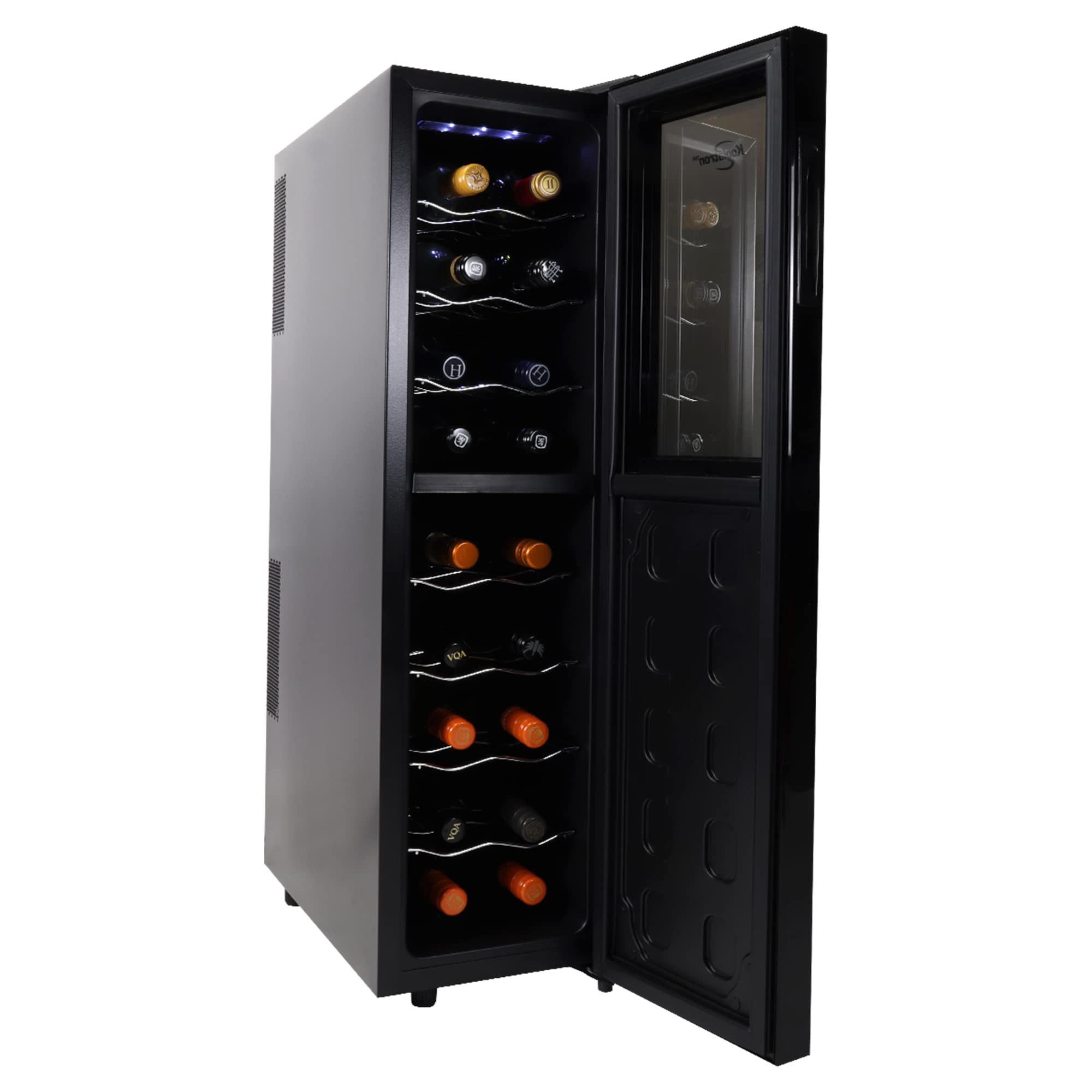 Koolatron Urban Series 18 Bottle Slim Dual Zone Wine Cooler, Thermoelectric Wine