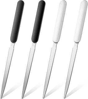 Kosiz Letter Opener Sword Stainless Steel Envelope Openers Slitters Mail Knife Lightweight Letter Knives for Office Home Supplies, 4 Pieces(White, Black)