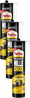 Pattex Millechiodi Forte & Rapido Extra Strong Mounting Adhesive Replaces Screws and Holes on the Wall, White Adhesive with Suction Cup Effect in Cartridge Format, 1 x 400 g, Pack of 3
