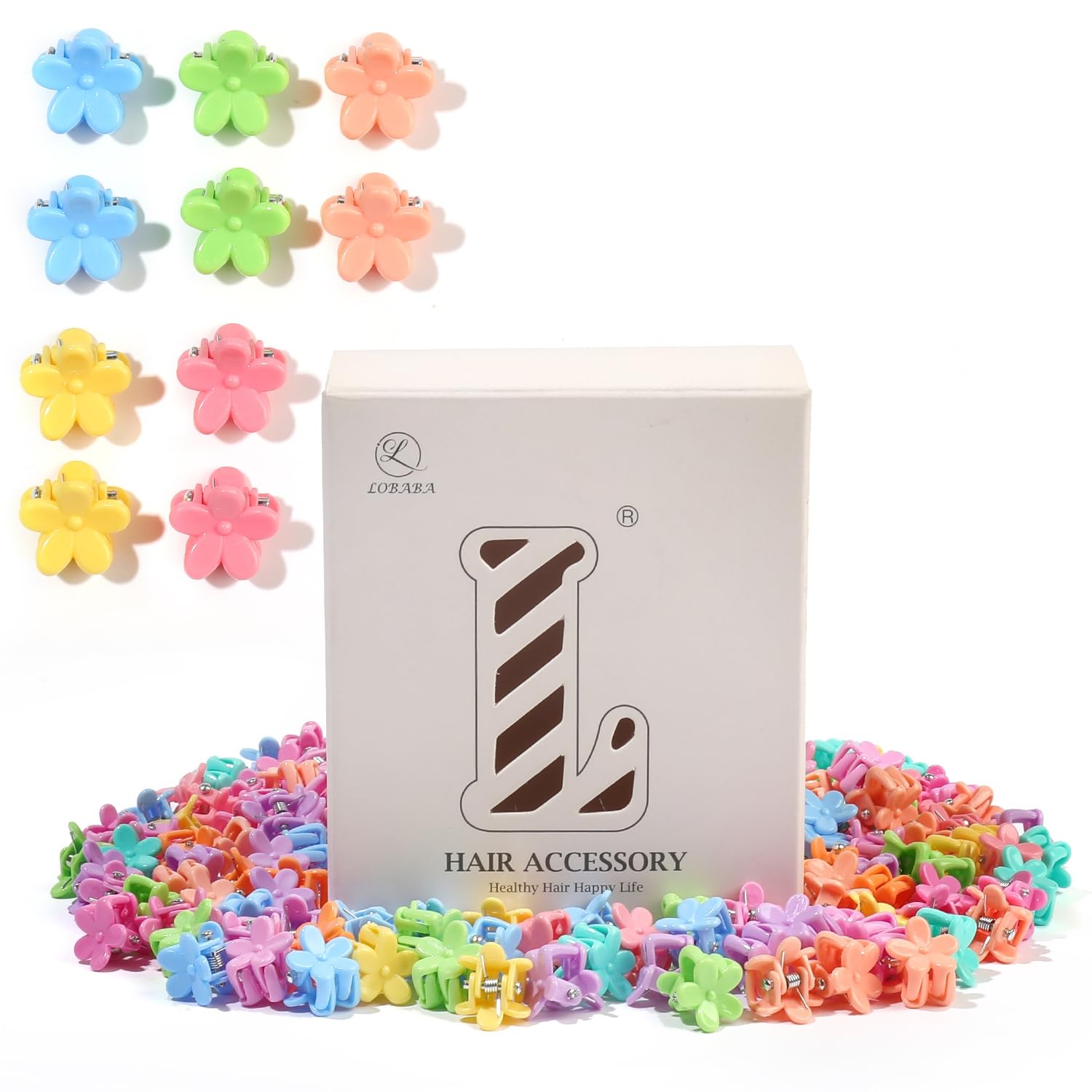 50 Pieces Women Hair Clips - Mini Flower Hair Clips Cute Colorful Hair Clips for