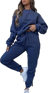 amropi Women's Fleece Lined Pullover Sweatshirt and Trousers Jogging Tracksuits