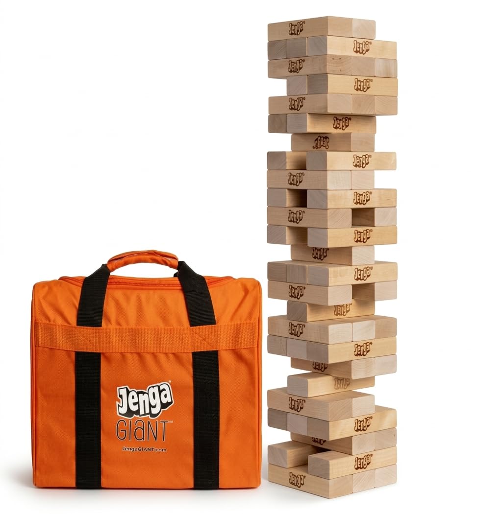 Jenga Giant - Hardwood Blocks - Stacks to Over 4 Feet - Officially Licensed - JS