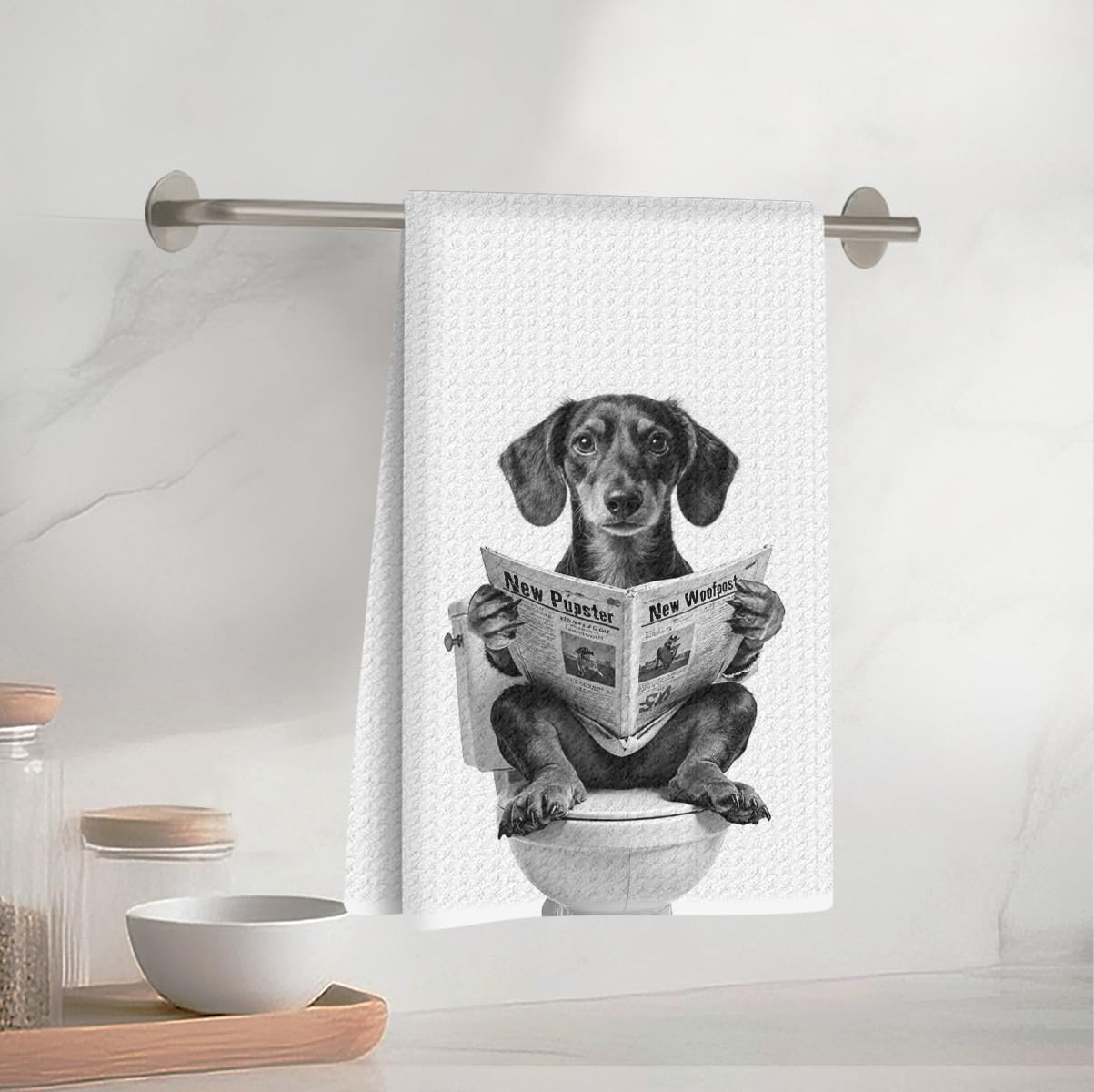 Dog Kitchen Towels, 24 x 14 in Microfiber Reusable Dog Towels for Kitchen Bathro