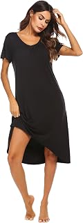 Ekouaer Nightgowns for Women Short Sleeve Night Gowns Plus Size Night Shirt