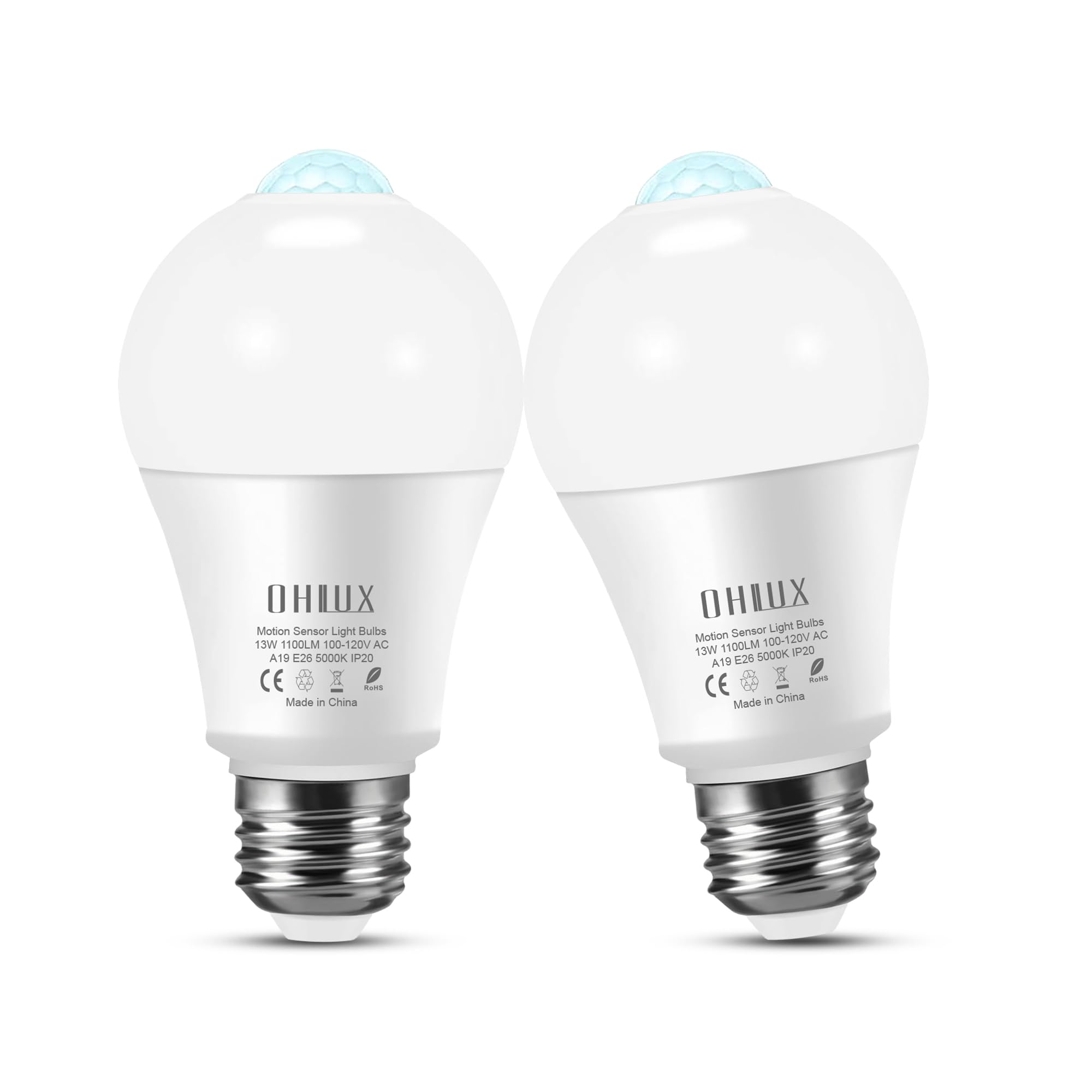 OHLUX Motion Sensor Light Bulbs, 13W (120-W Equivalent) Movement Activated Dusk 