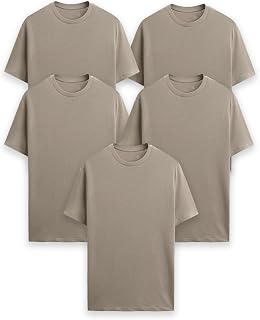 Generico Easy Fit T-Shirt, Pack of 5 Men's T-Shirts, Short Sleeves, 100% Cotton, Regular Fit, Unisex, Casual - Gym - Sports - Urban
