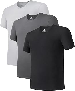 DAVID ARCHY Underarm Men's Underarm Tank Tops with Round Neck V-Neck or Short Sleeves Soft White Black Grey