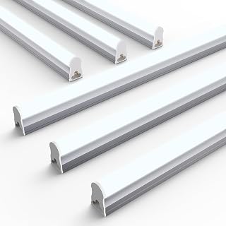 Ensenior 4FT LED Shop Lights, T5 6500K Super Bright Garage Lighting, 6 Pack | Integrated utility light Fixture, linkable plug & play for gym, ceiling, under cabinet, basement & warehouse, 2000LM 20W, FCC