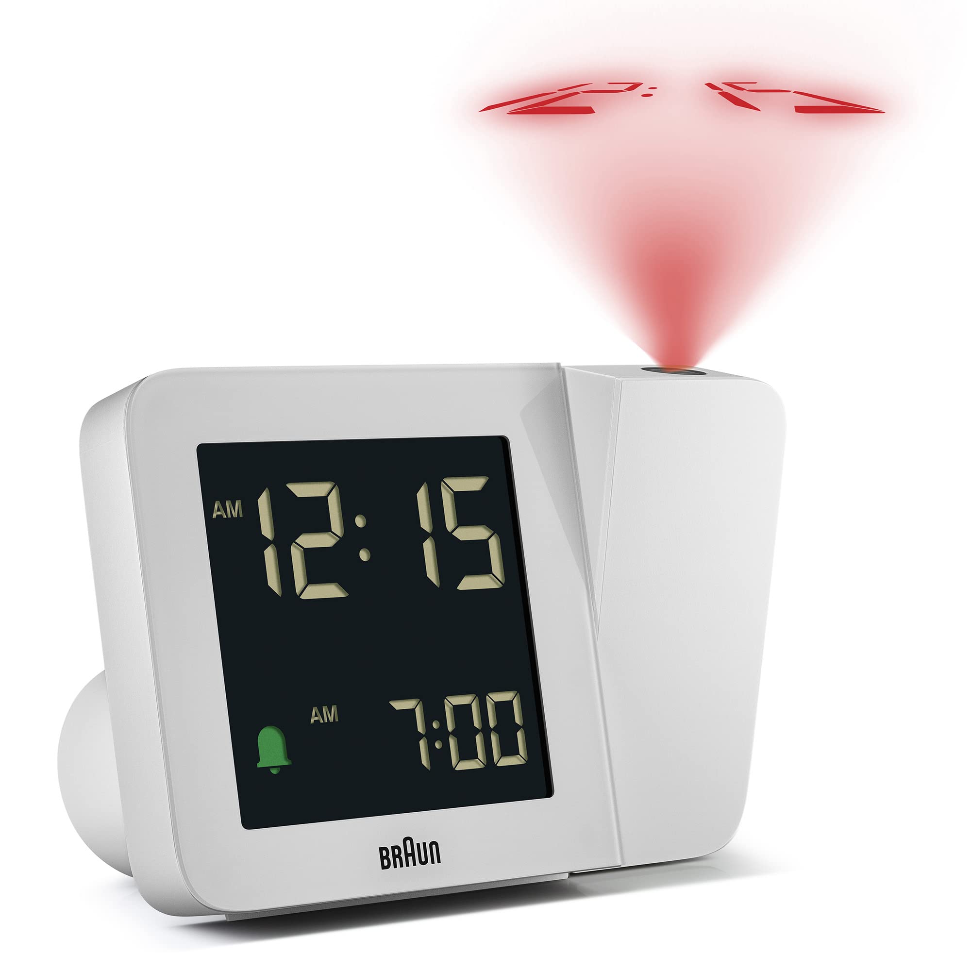 Braun Digital Projection Alarm Clock with 4 Backlight options, Negative LCD Disp
