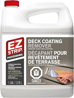 EZ Strip Deck Coating Remover - 3.78L - Professional Fast Working Gel Strips Multiple Layers - Removes Tough Deck Coatings - No Harsh Odor Leaves Surface Clean
