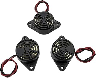 WEICHUANG 3PCS DC 3-24V 90dB Active Piezo Electronic Buzzer Beep Tone Alarm Ringer Continous Sound (Black) SFM-27-W