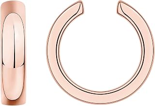 PAVOI 14K Gold Plated 925 Sterling Silver Round Huggie Ear Cuff Earrings for Women | Clip On Cartilage Cuff Earrings