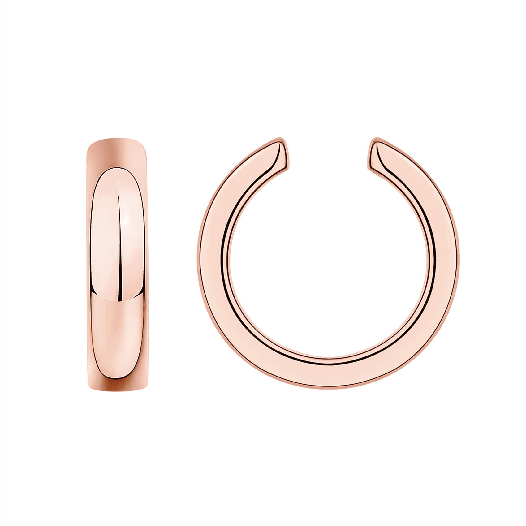 PAVOI 14K Gold Plated 925 Sterling Silver Round Huggie Ear Cuff Earrings for Wom