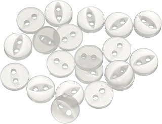 Generic 20pcs 14L White Round Resin Sewing Buttons 2 Holes Fish Eye Sewing Buttons for Craft Dress Skirt Dress
