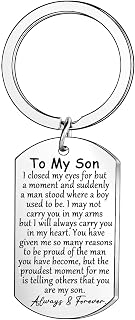To My Son Keychain Inspirational Gifts for Son Gifts Son Keychain Encouragement Gifts