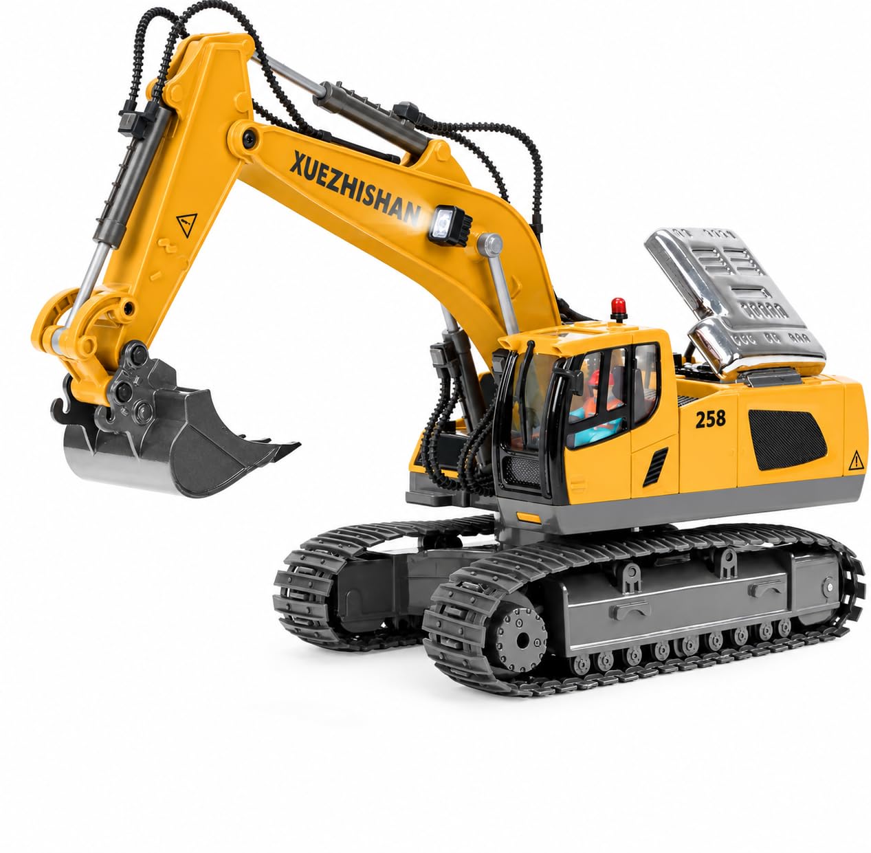 KidsFaves Remote Control Excavator Toys for Boys Realistic Metal Bucket | RC Exc