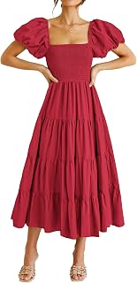 PRETTYGARDEN レディース スモックミディウェディングゲストドレス