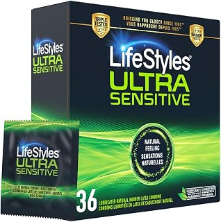 LifeStyles Ultra-Sensitive Condoms – 36 Count – Natural-Feeling, Lubricated Latex Condoms