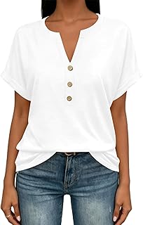 EyMuse Top estivi da donna primavera manica corta scollo a V vera maglietta classica casual carino moda spiaggia vacanze vestiti 2026