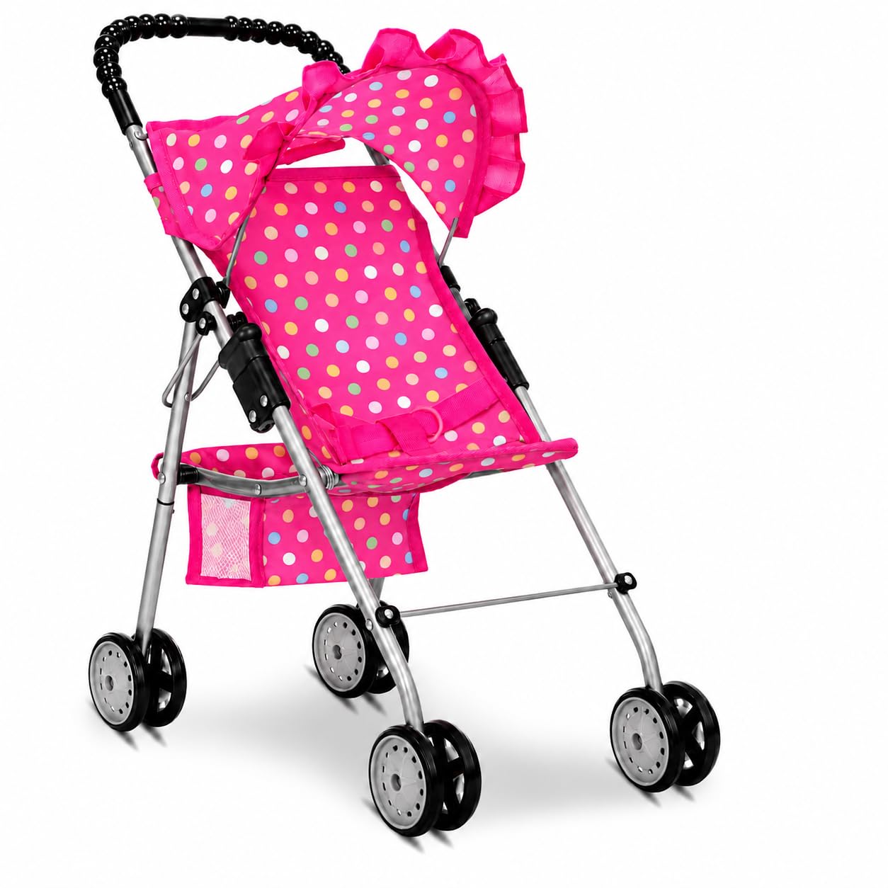My First Baby Doll Stroller for Kids – Foldable Toy Stroller for 18 Inch Dolls w