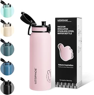 UZSPACE Stainless Steel Water Bottle, 700 ml, Leak-Proof Metal