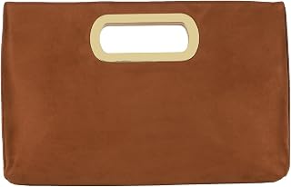 Top Handle Faux Suede Clutch