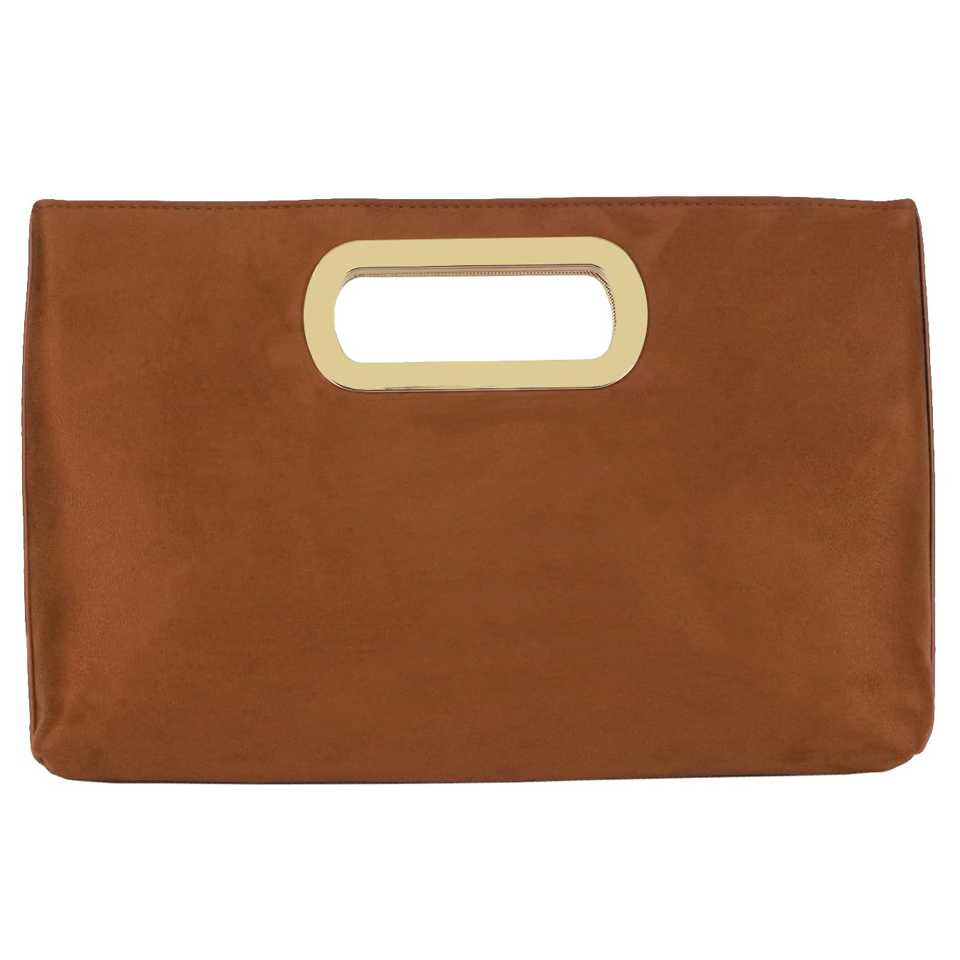 Top Handle Faux Suede Clutch