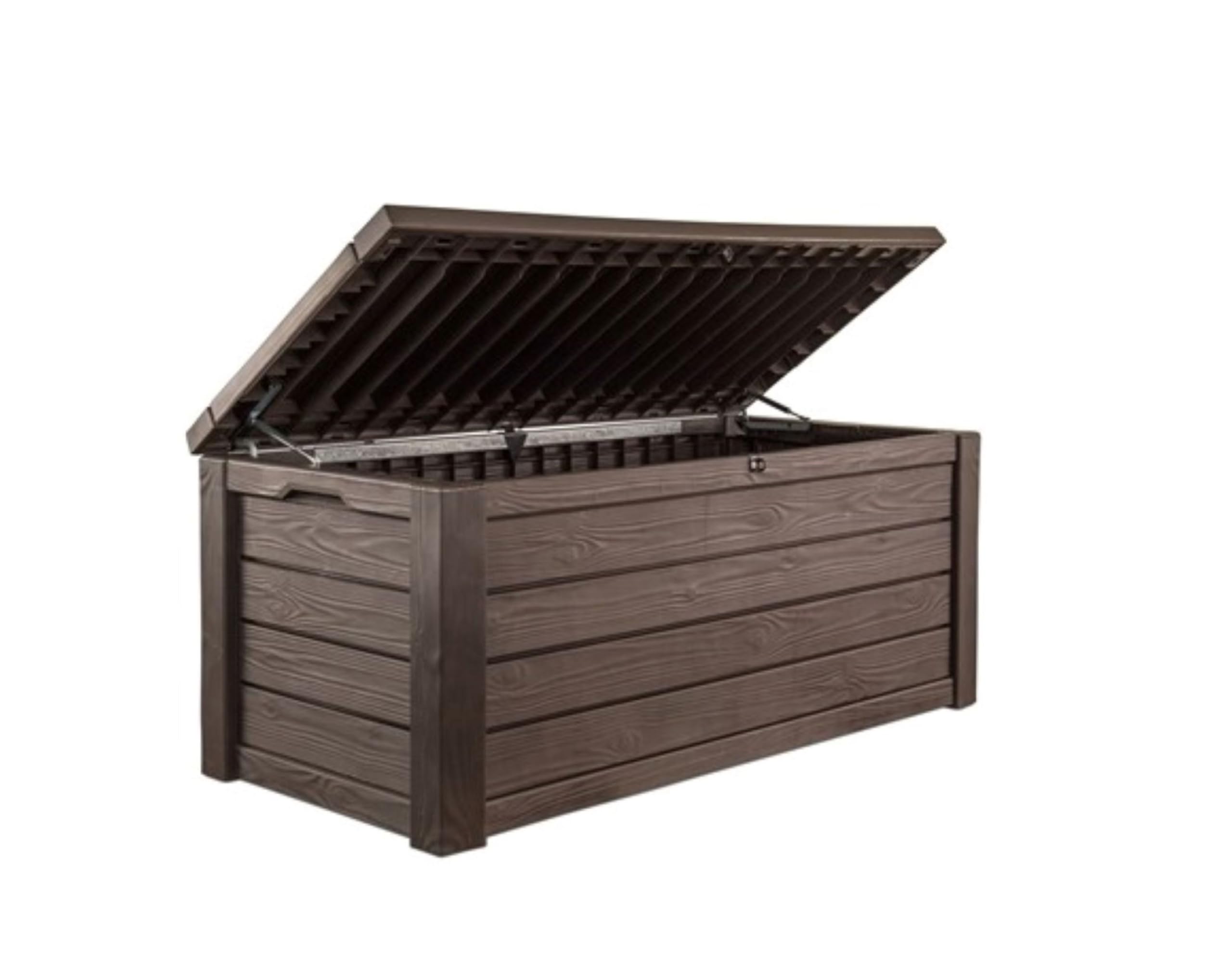 Keter Westwood 150 Gal Outdoor Storage Box for Patio and Pool Accessories | Brow