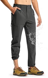 TBMPOY Hiking Pants Men Lightweight Quick Dry Water Resistant Fishing Cargo Pants Workout Trousers with Zipper Pockets for Outdoor Travel