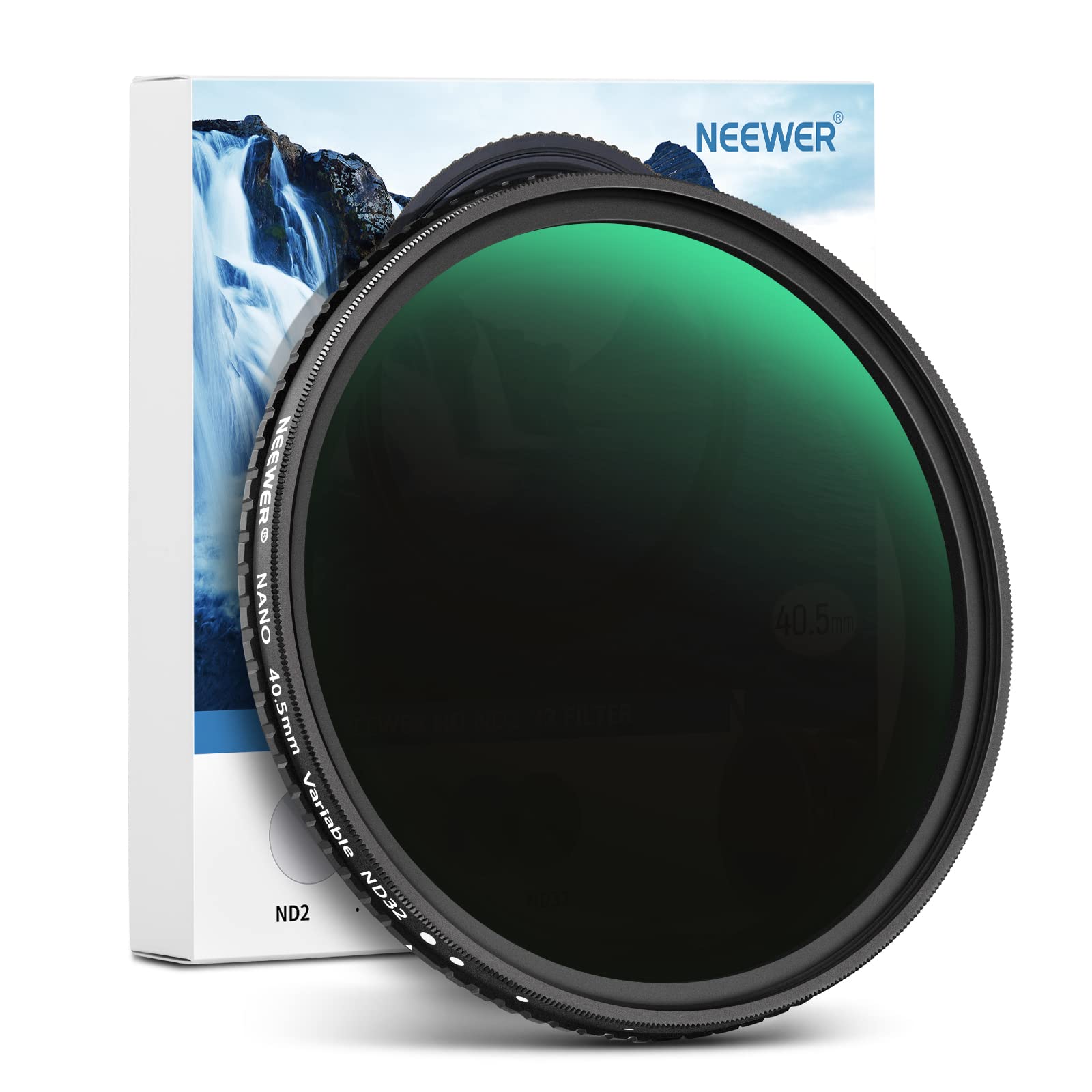 NEEWER 40.5mm HD Variable ND Filter ND2-ND32 (1-5 Stops) No X Cross/Optical Glas