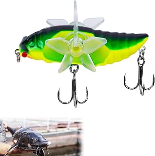 Bass Lures Topwater Fishing Lures Floating Rotation Unique Topwater Fishing Lures Topwater Lures with Hooks for Freshwater and Salt Weights