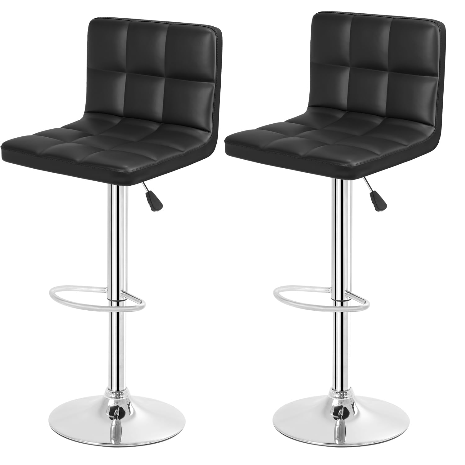 BestOffice Counter Height Bar Stools Set of 2 PU Leather Swivel BarStools for Ki