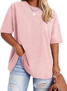 VISLILY Plus-Size-Tops for Women Casual Short Sleeve T Shirts Summer Crew Neck Tees Oversized Comfy Loose Fit Tunics XL-5XL