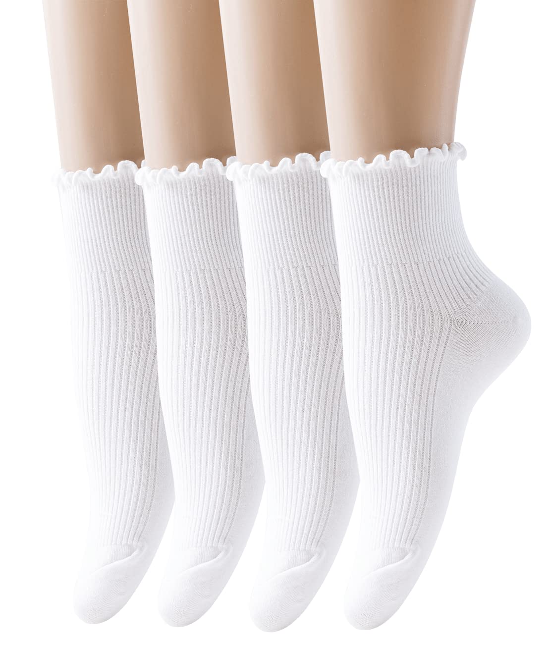 SEMOHOLLI Women Socks, Women Ankle Socks, Lovely double needle solid color Lace 