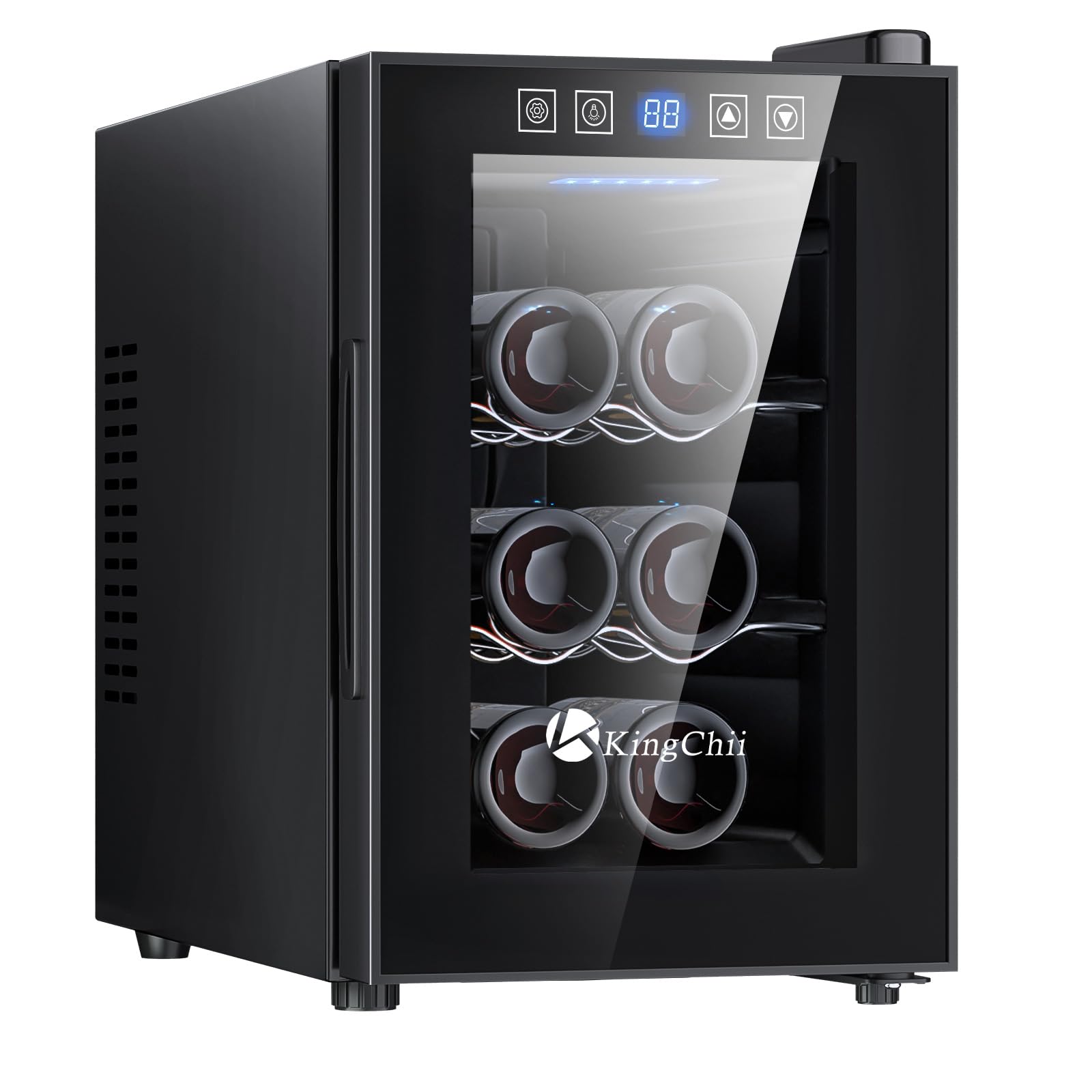 KingChii 6 Bottle Thermoelectric Wine Cooler Refrigerator Advanced Cooling Techn