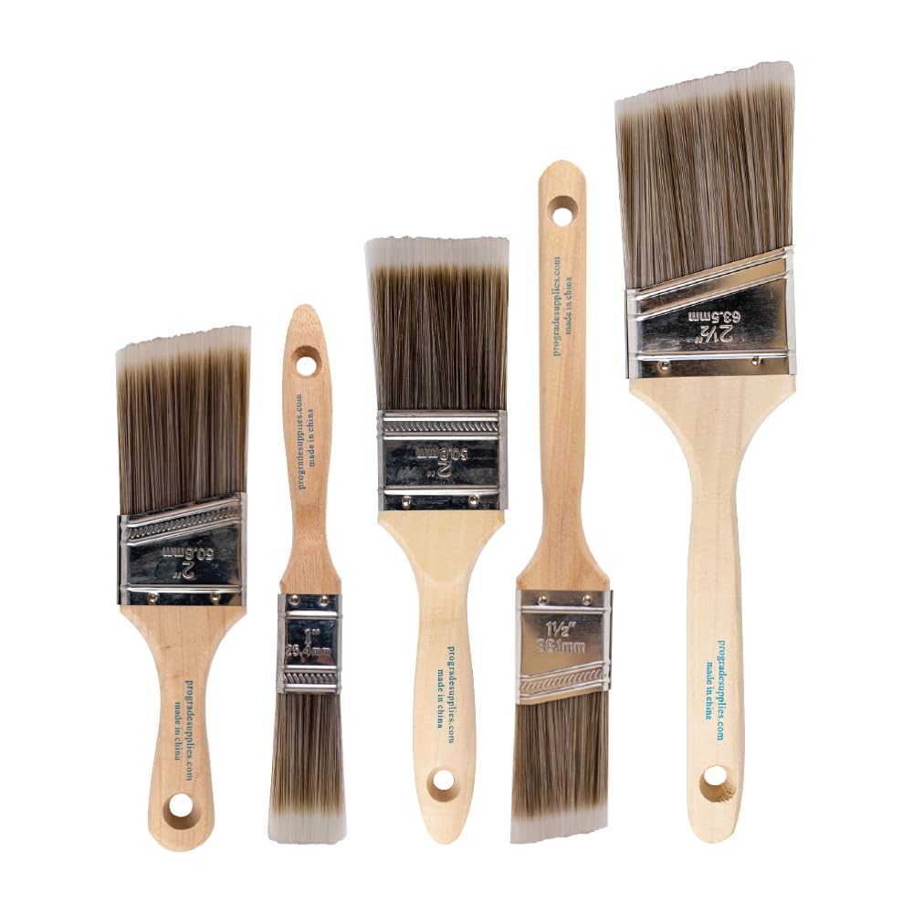 Pro Grade Paint Brushes, Paint Brush Set for Walls, Trim & Stain, 5-Piece | Inte