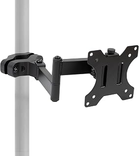 Mount-It! Universal Full Motion Steel Pole Mount with Articulating Arm and Removable VESA Plate for 17 to 32 Inch Monitors & TVs, VESA 75x75 & 100x100 Compatible, Black (MI-391)
