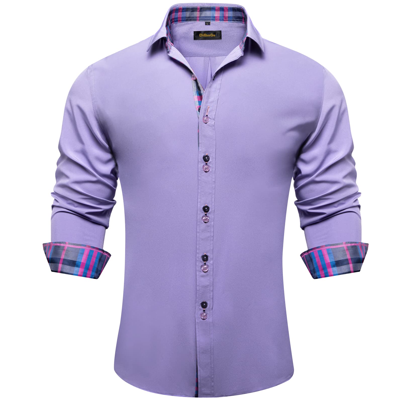 DiBanGu Men's Dress Shirt Long Sleeve Casual Button Down Shirts Regular Fit Inne