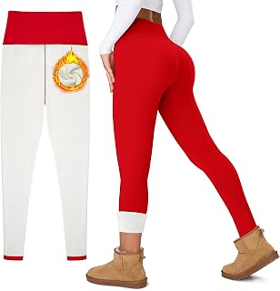 Women's Thick Fleece Lined Leggings High Waisted Tummy Control Thermal Warm Soft Yoga Pants for Cold Winter